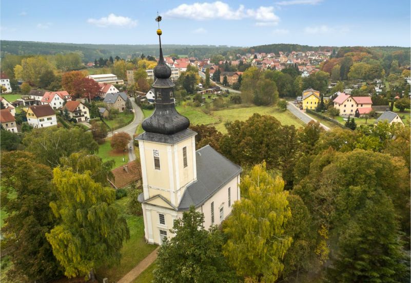 Blick auf dei Kirche von St. Gangloff